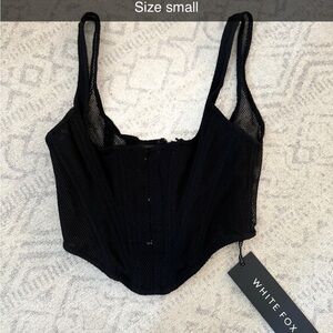 White Fox Boutique Black Bra Top with Structured Design